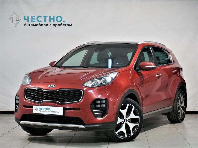 Автомобиль Kia Sportage IV поколение 1.6 AMT 4WD (177 л.с.) GT-Line Красный 2016 с пробегом 162 000 км