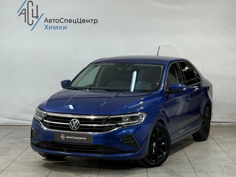 Автомобиль Volkswagen Polo VI поколение 1.4 AMT (125 л.с.) Exclusive Синий 2022 с пробегом 44 500 км