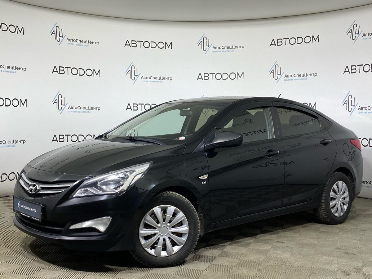 Автомобиль Hyundai Solaris I [рестайлинг] 1.6 MT (123 л.с.) Comfort Чёрный 2016 с пробегом 235 657 км