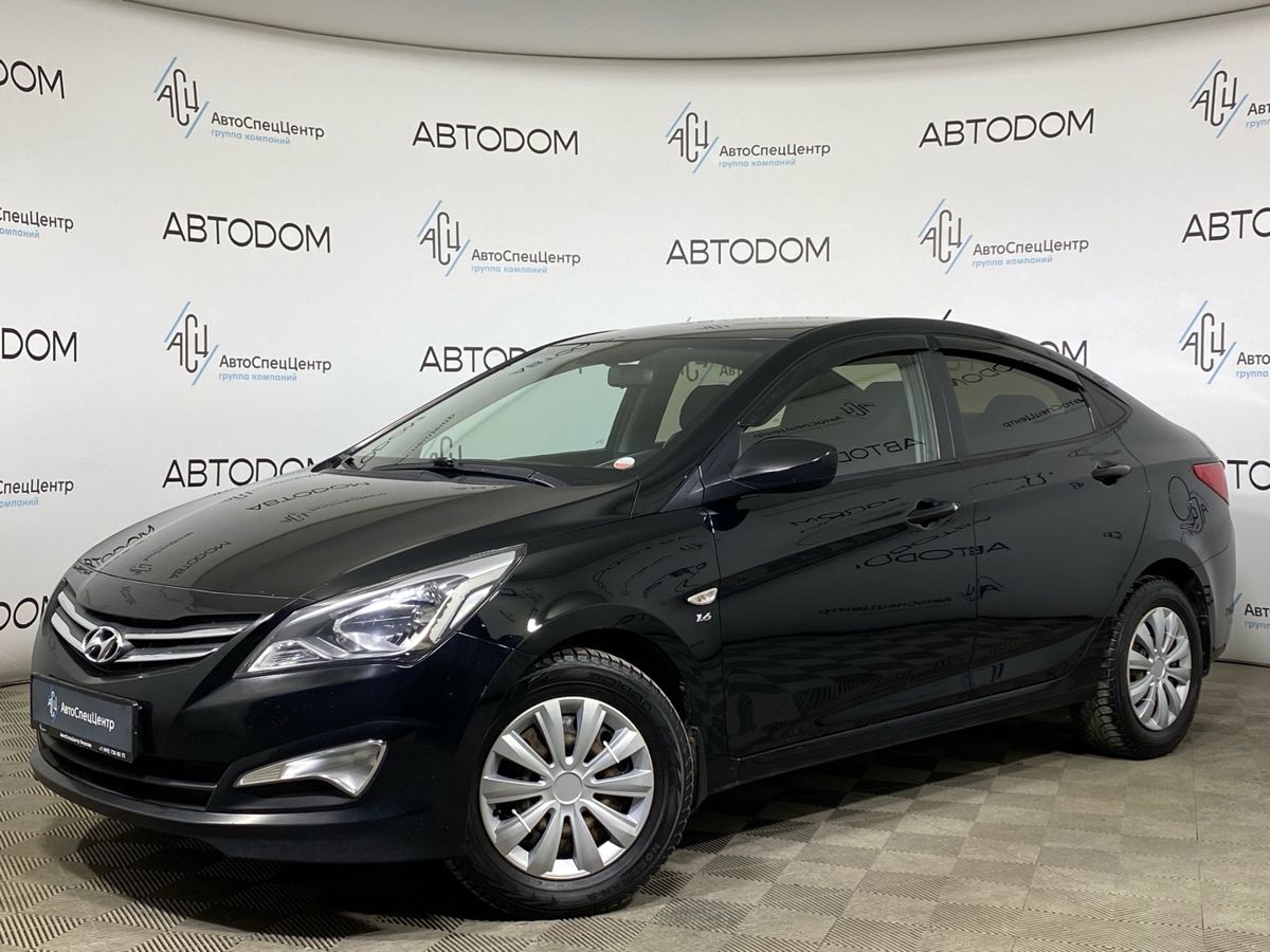 Автомобиль Hyundai Solaris I [рестайлинг] 1.6 MT (123 л.с.) Comfort Чёрный 2016 с пробегом 235 657 км