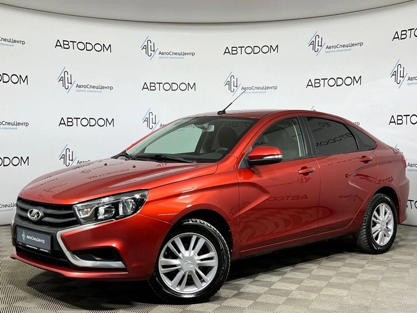 Автомобиль Lada (ВАЗ) Vesta I поколение 1.8 AMT (122 л.с.) Luxe Multimedia (2016-2018) Красный 2018 с пробегом 65 859 км