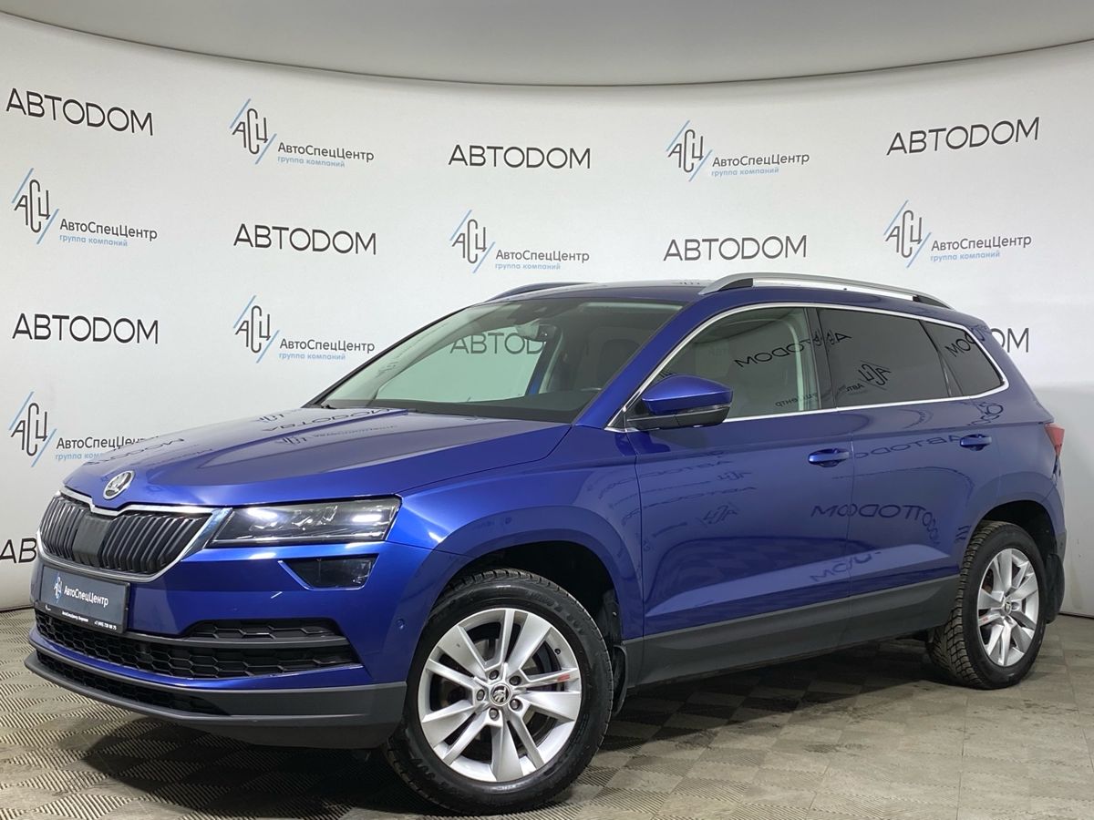 Автомобиль Skoda Karoq I поколение 1.4 AT (150 л.с.) Base Синий 2021 с пробегом 136 420 км