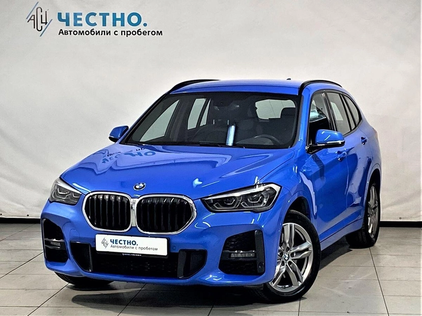 Автомобиль BMW X1 II (F48) [рестайлинг] 2.0 AT 4WD (192 л.с.) M Sport Синий 2021 с пробегом 42 000 км
