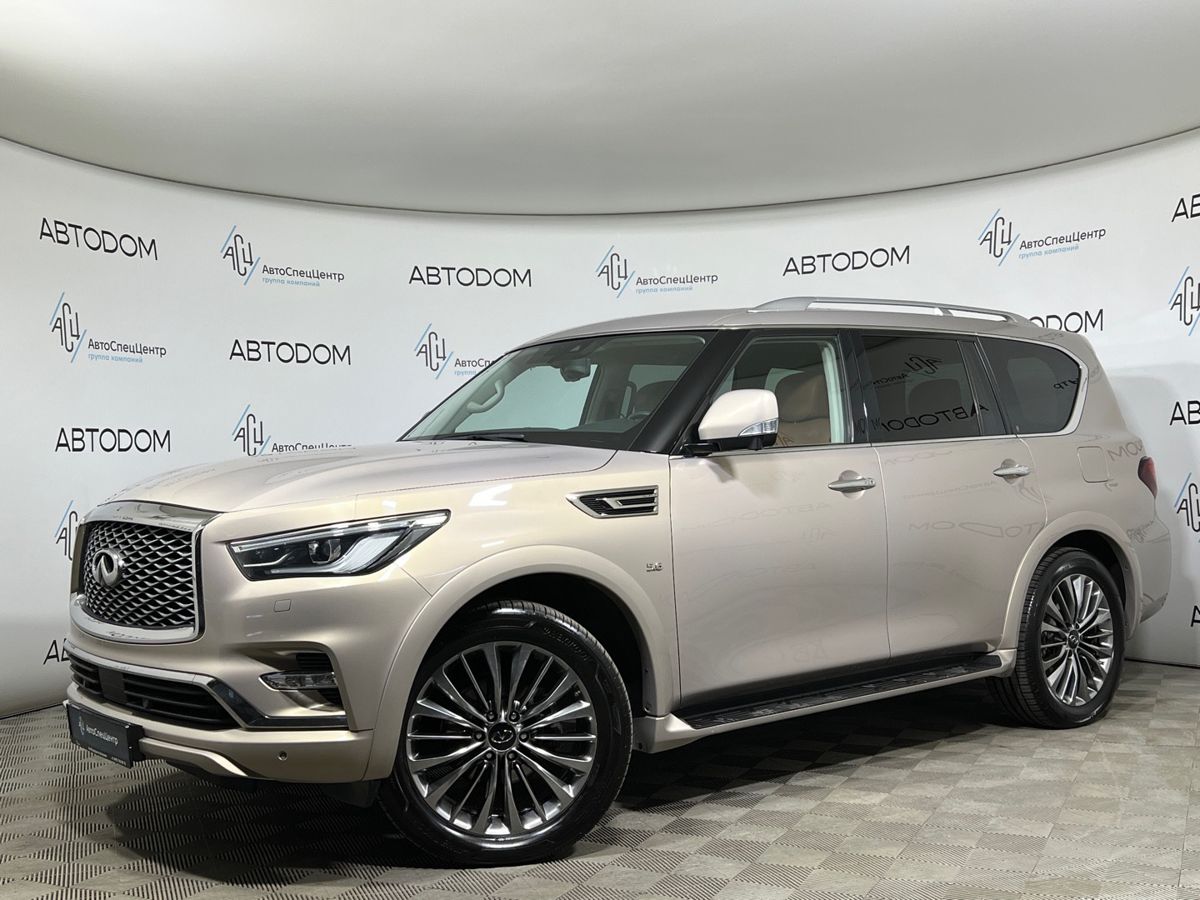 Infiniti QX80 I (Z62) [2-й рестайлинг] 5.6 AT 4WD (405 л.с.) Luxe Sensory 7-местный Жёлтый 2019 с пробегом 105 318 км