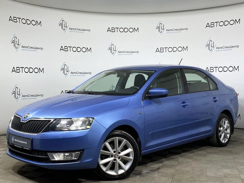 Автомобиль Skoda Rapid I поколение 1.6 MT (105 л.с.) Base Голубой 2015 с пробегом 74 894 км