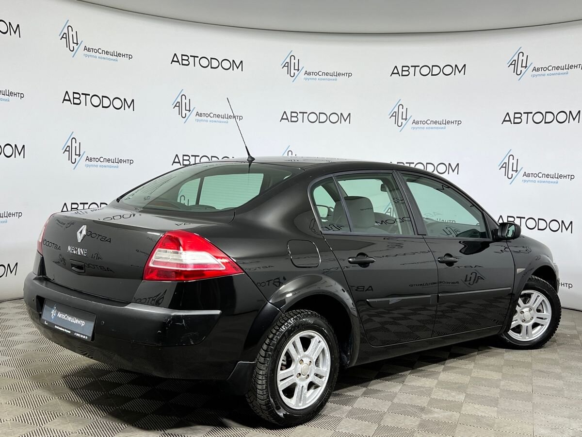 Автомобиль Renault Megane II [рестайлинг] 1.6 AT (115 л.с.) Base Чёрный 2008 с пробегом 185 752 км