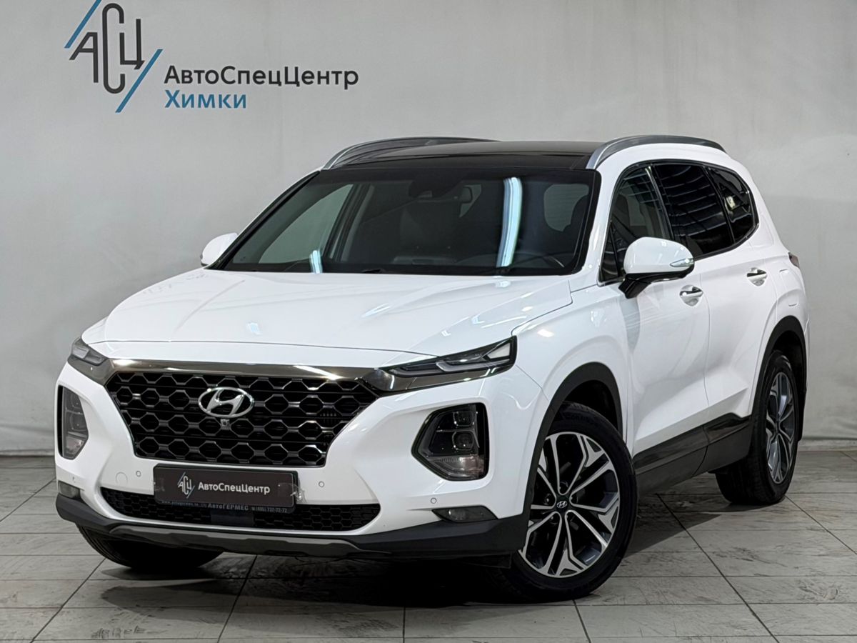 Hyundai Santa Fe IV поколение (TM) 2.2d AT 4WD (200 л.с.) High-Tech Белый 2020 с пробегом 65 000 км