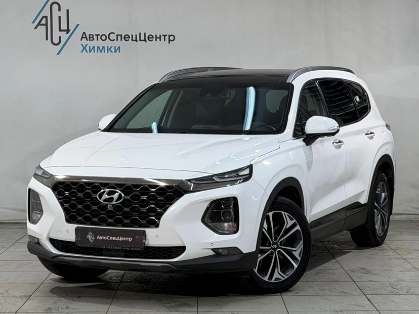 Hyundai Santa Fe IV поколение (TM) 2.2d AT 4WD (200 л.с.) High-Tech Белый 2020 с пробегом 65 000 км