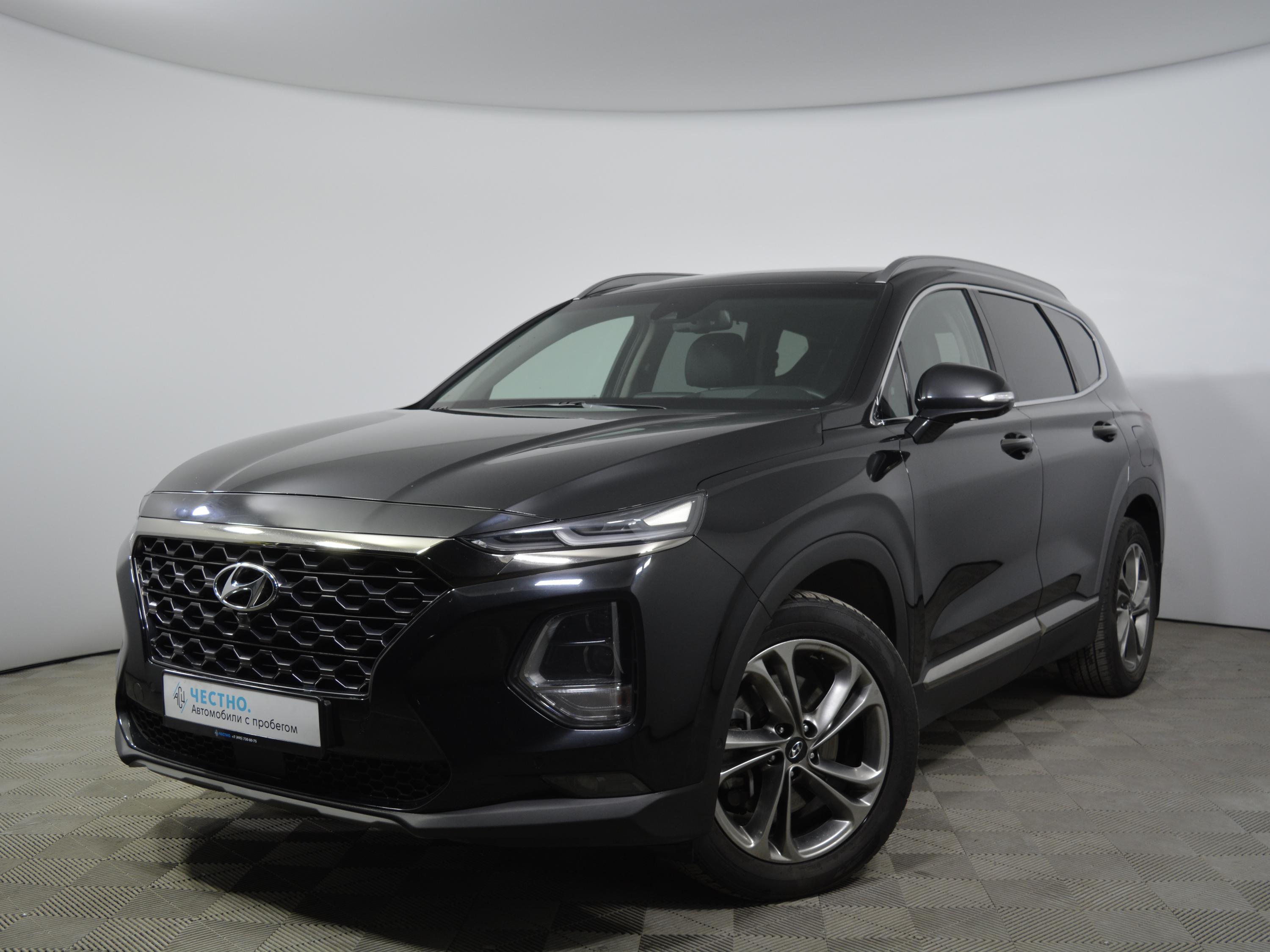 Автомобиль Hyundai Santa Fe IV поколение (TM) 2.2d AT 4WD (200 л.с.) High-Tech Черный 2018 с пробегом 66500 км