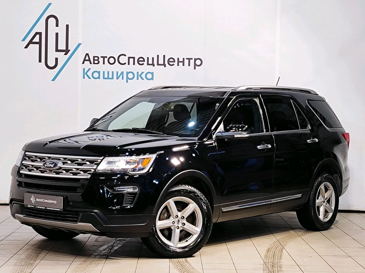 Автомобиль Ford Explorer V [2-й рестайлинг] 3.5 AT 4WD (249 л.с.) XLT Чёрный 2018 с пробегом 105 699 км