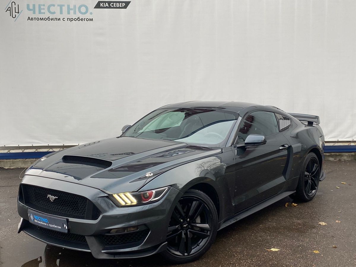 Автомобиль Ford Mustang VI поколение 2.3 AT (309 л.с.) Base Зеленый 2016 с пробегом 66000 км