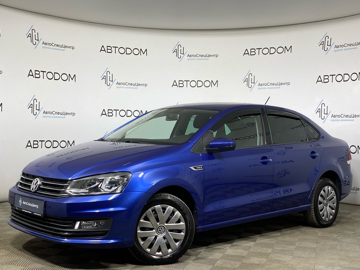 Автомобиль Volkswagen Polo V [рестайлинг] 1.6 AT (110 л.с.) Allstar Синий 2020 с пробегом 64 000 км