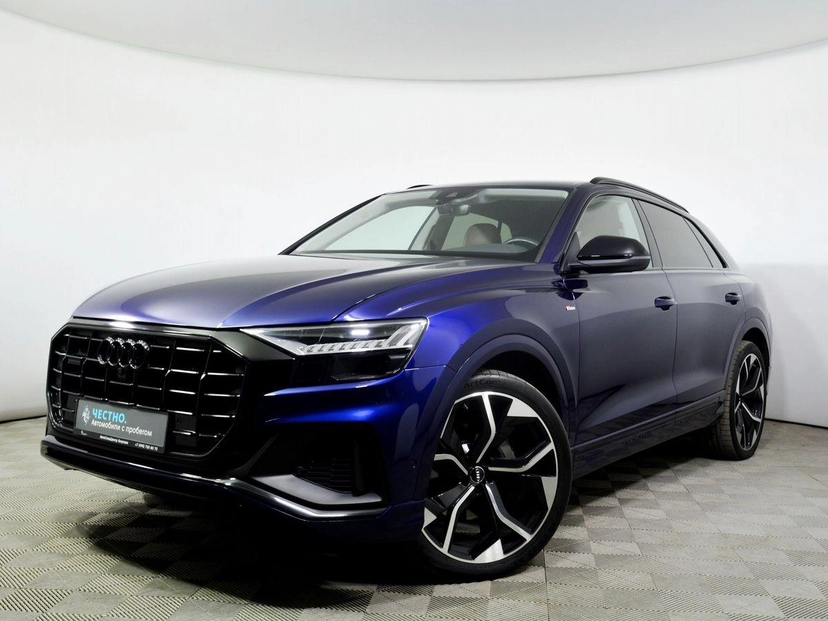 Автомобиль Audi Q8 I поколение 3.0 AT 4WD (340 л.с.) Design Синий 2019 с пробегом 69 000 км