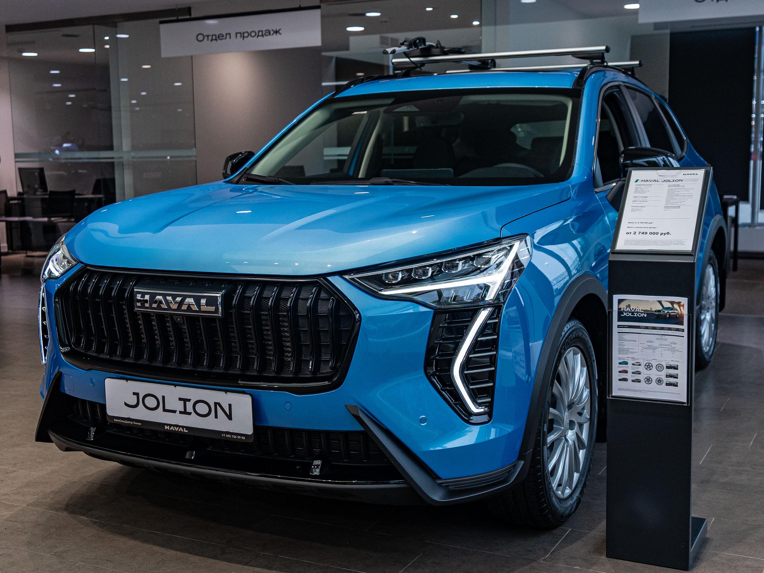 Автомобиль Haval Jolion I [рестайлинг] 1.5 AMT 4WD (150 л.с.) Tech+ Голубой 2024 новый