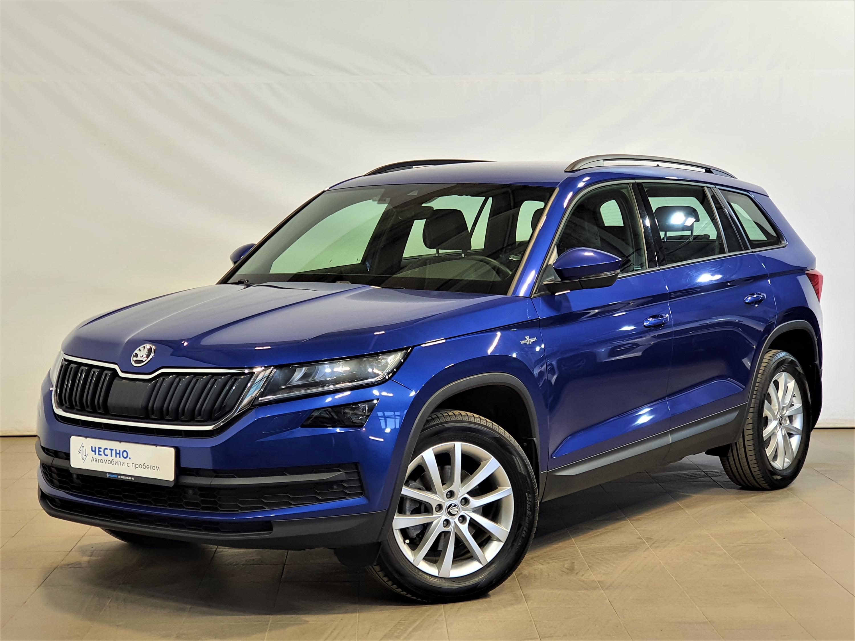 Автомобиль Skoda Kodiaq I поколение 2.0d AMT 4WD (150 л.с.) Base Синий 2021 с пробегом 41000 км