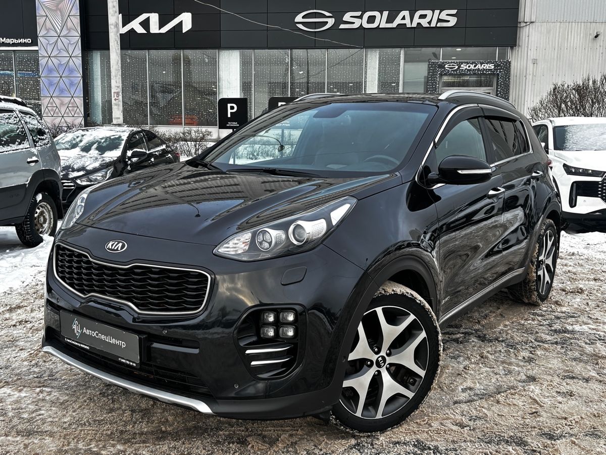 Автомобиль Kia Sportage IV поколение 2.0d AT 4WD (185 л.с.) GT-Line Чёрный 2017 с пробегом 105 900 км