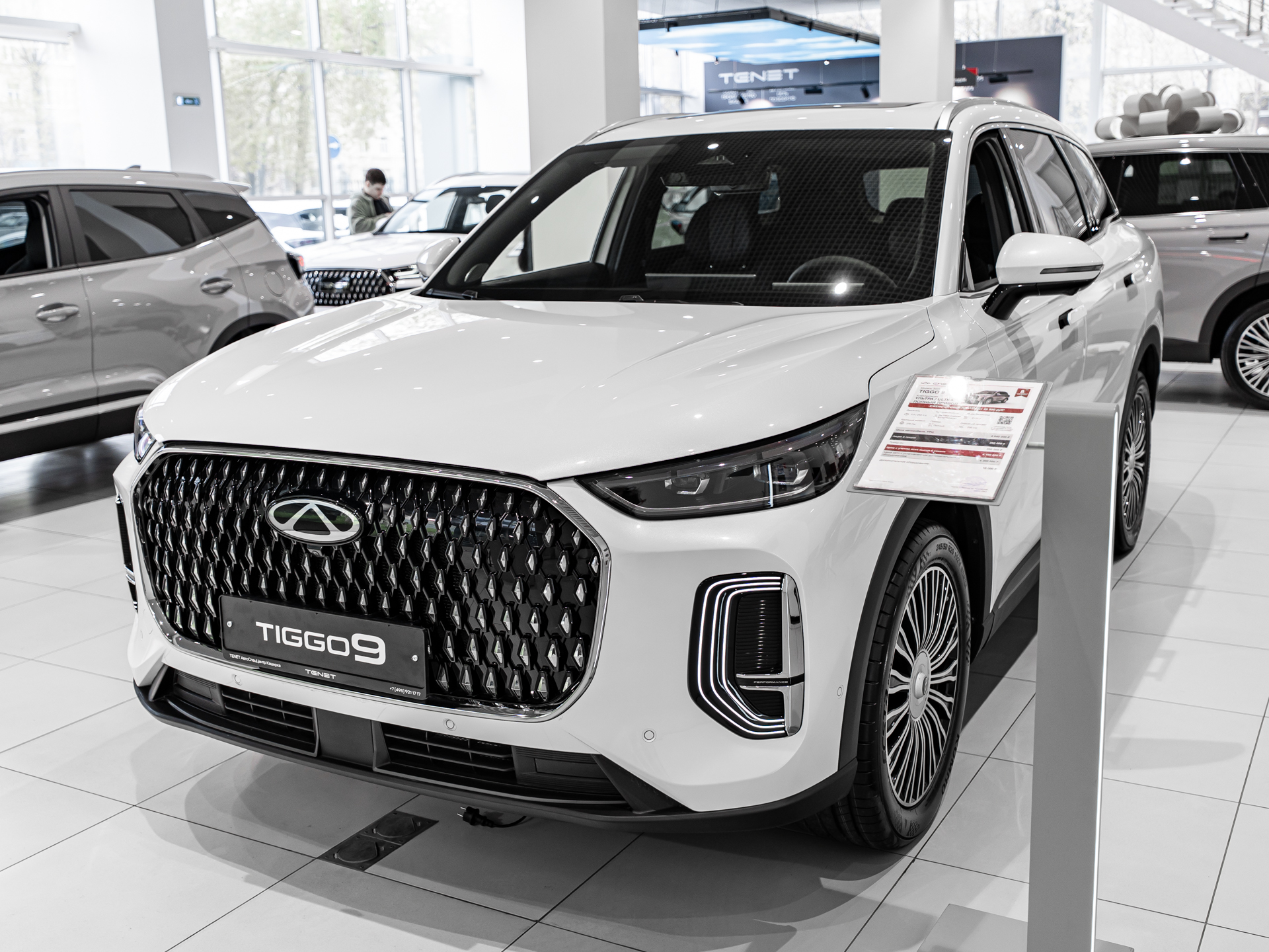 CHERY Tiggo 9 I поколение 2.0 AT 4WD (245 л.с.) Prime Белый 2025 новый