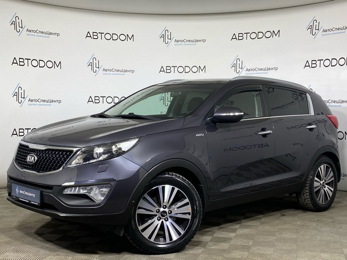 Автомобиль Kia Sportage III [рестайлинг] 2.0 AT 4WD (150 л.с.) Premium Серый 2015 с пробегом 95 502 км