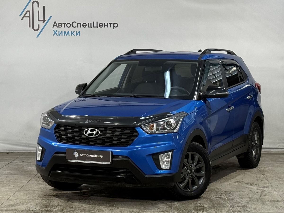 Автомобиль Hyundai Creta I [рестайлинг] 1.6 AT (123 л.с.) Travel + Advanced Синий 2021 с пробегом 138 000 км