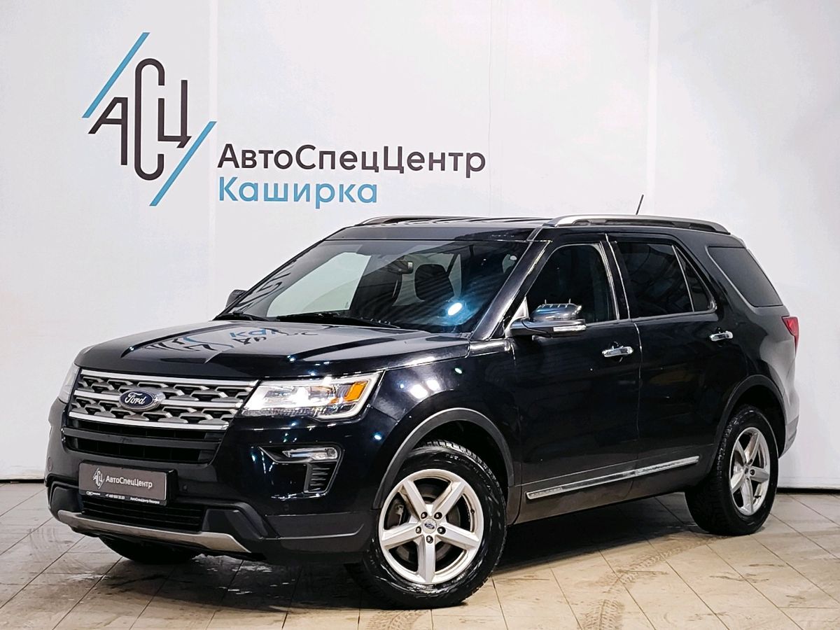 Автомобиль Ford Explorer V [2-й рестайлинг] 3.5 AT 4WD (249 л.с.) XLT Чёрный 2018 с пробегом 105 699 км